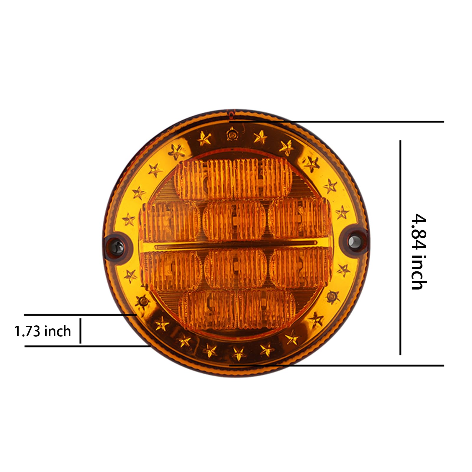 圆形 LED 拖车尾灯防水公共汽车转向信号闪光灯 LED 灯带垫圈适用于卡车拖车 RV UTE UTV 巴士灯（琥珀色）