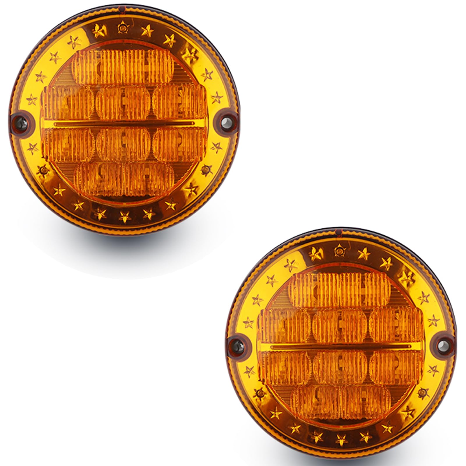 圆形 LED 拖车尾灯 防水转向信号闪光灯 LED 灯带垫圈适用于卡车拖车 RV UTE UTV 巴士灯（红色）(图1)